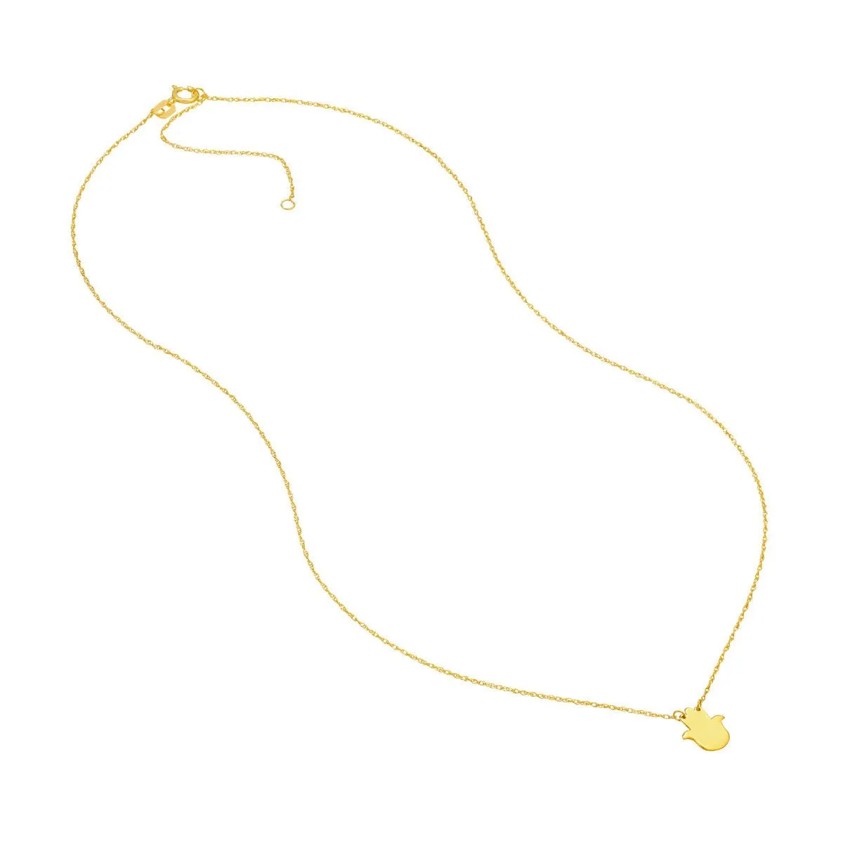 14K Yellow Gold So You Mini Hamsa Adj Necklace