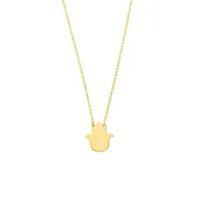 14K Yellow Gold So You Mini Hamsa Adj Necklace