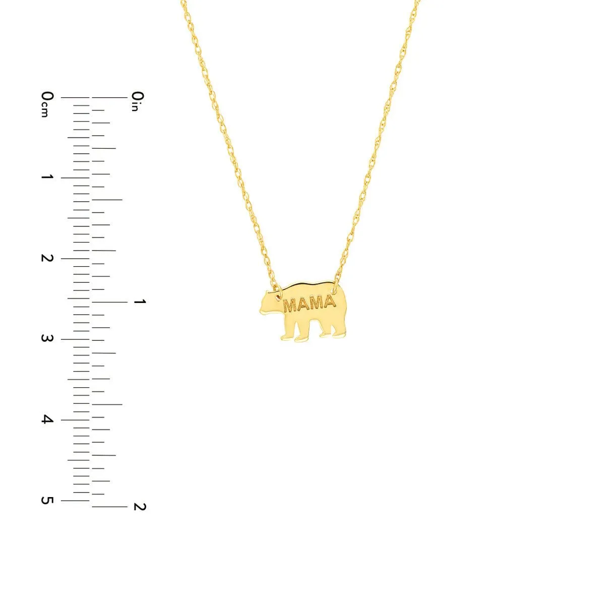 14K Yellow Gold So You Mini Mama Bear Adjustable Necklace