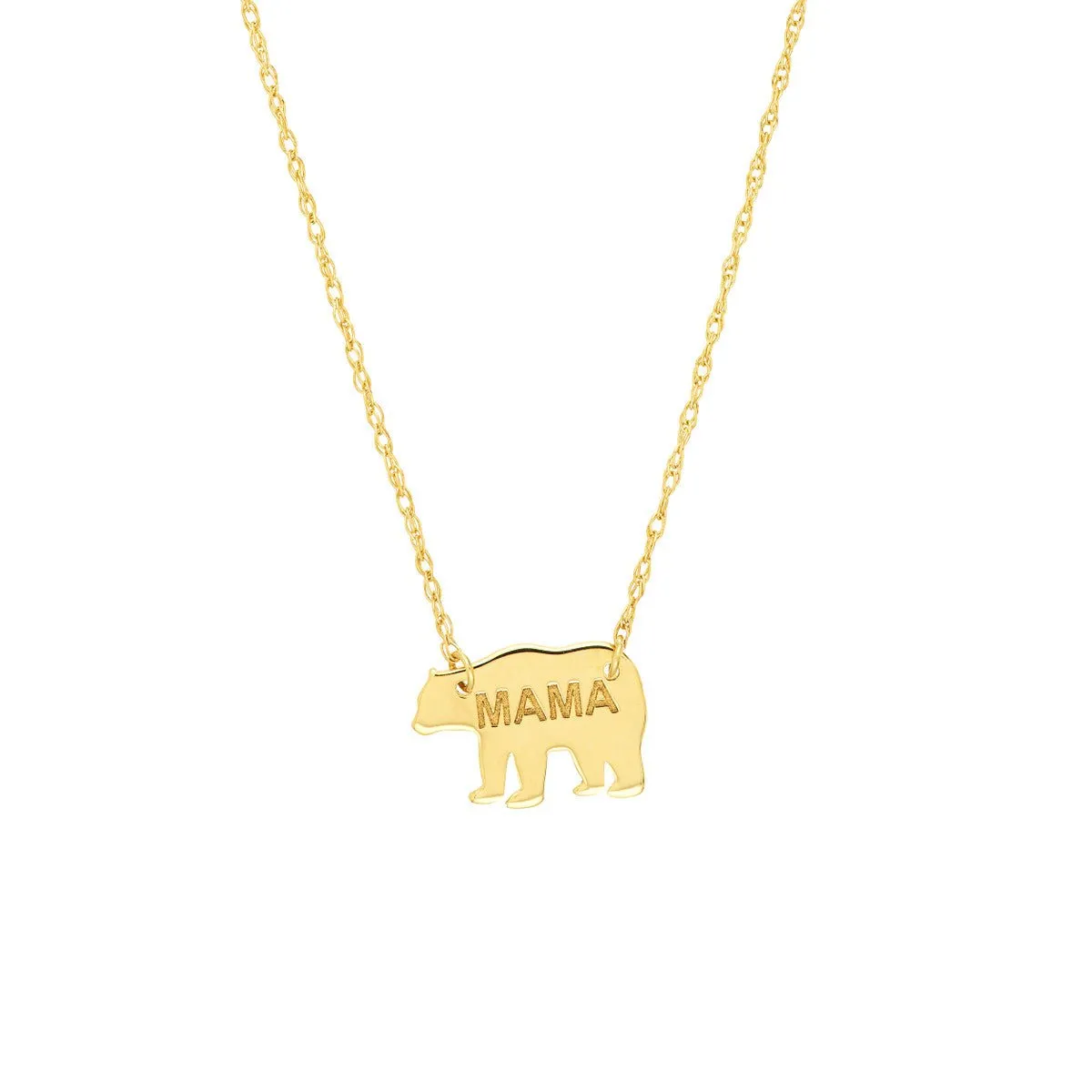 14K Yellow Gold So You Mini Mama Bear Adjustable Necklace