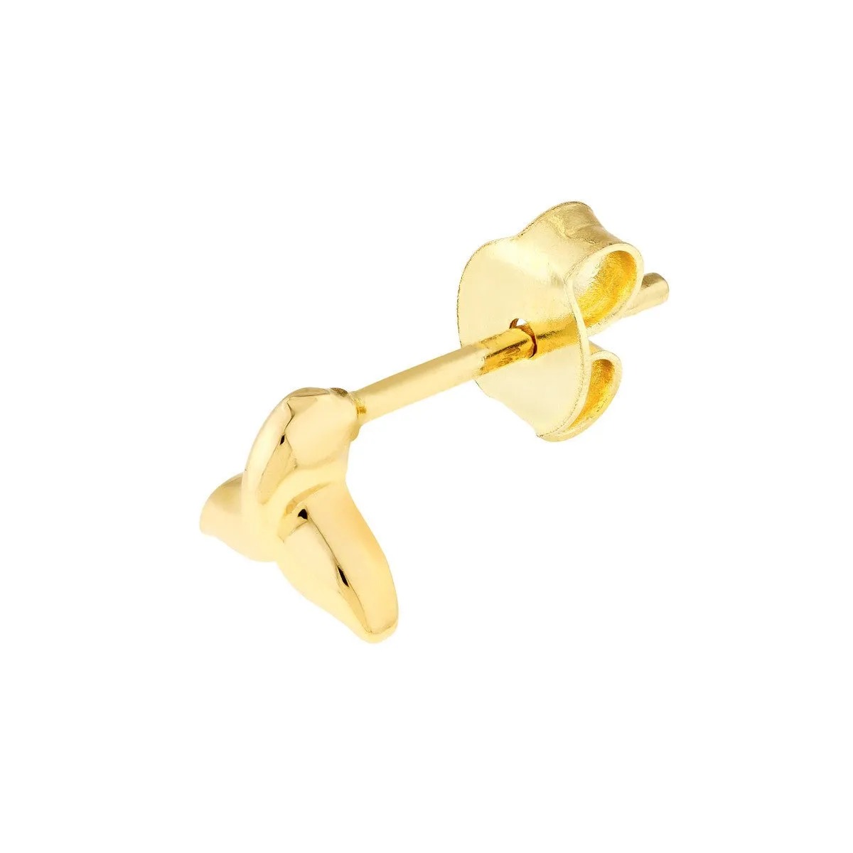 14K Yellow Gold WhaleTail Micro Stud Earrings