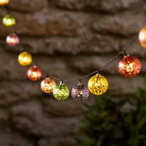 20 Solar USB Moroccan Metal String Lights