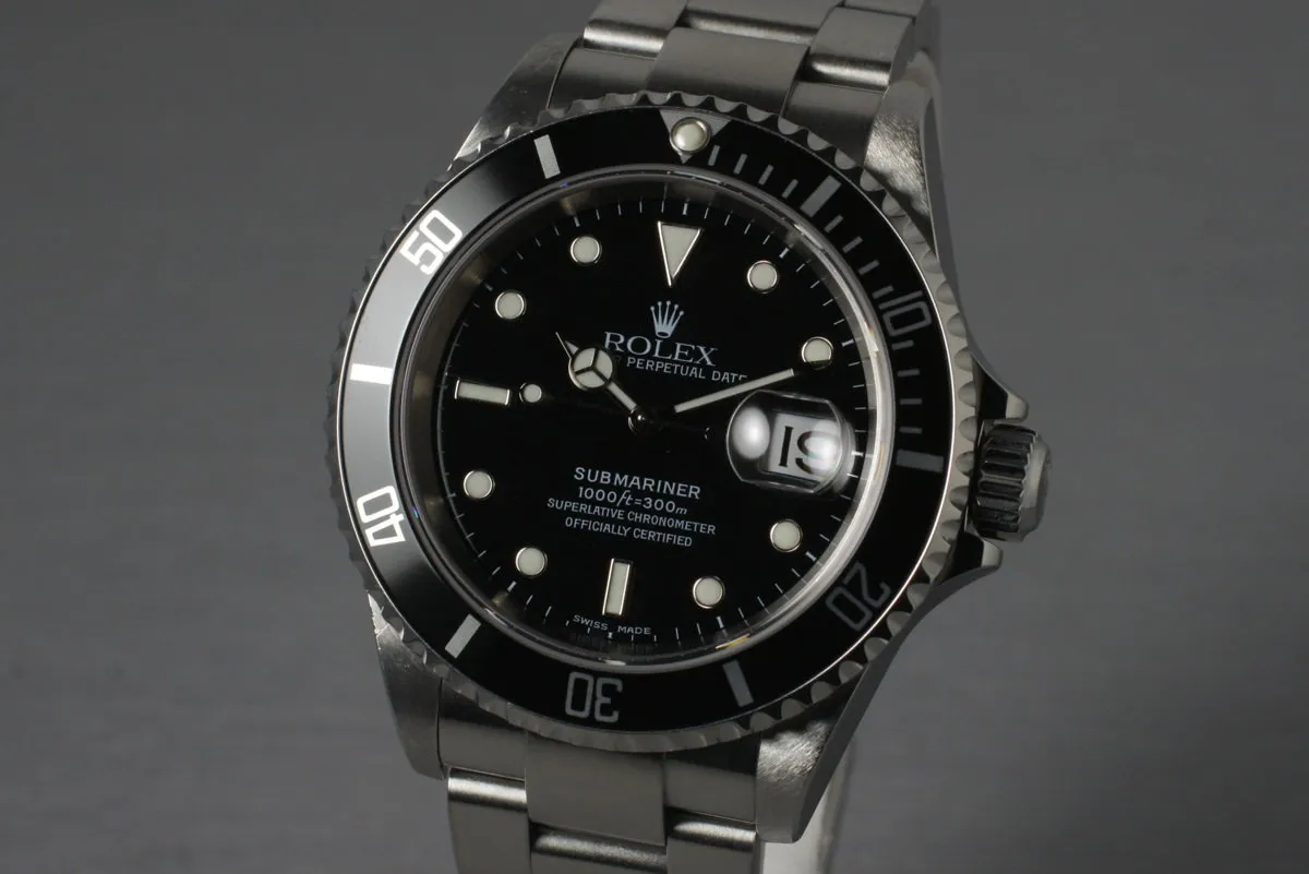 2003 Rolex Submariner 16610T with Box and Papers