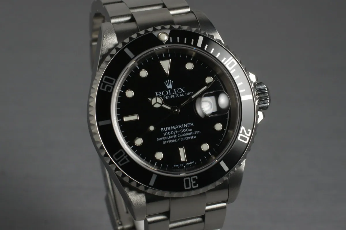 2003 Rolex Submariner 16610T with Box and Papers