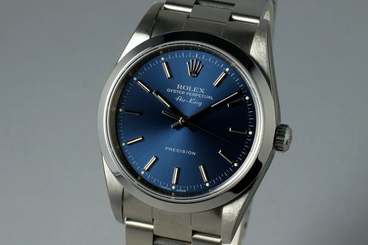 2004 Rolex Air-King 14000M with Box and Papers Oreck Award Watch