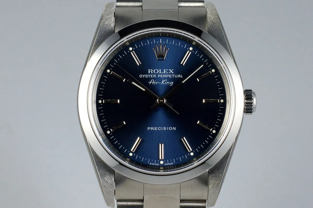 2004 Rolex Air-King 14000M with Box and Papers Oreck Award Watch