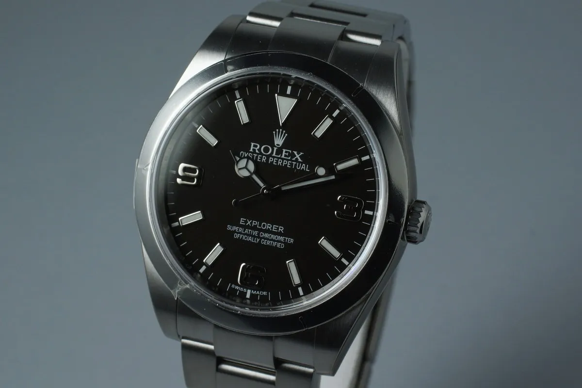 2010 Rolex Explorer 214270 with Box and Papers MINT with Stickers