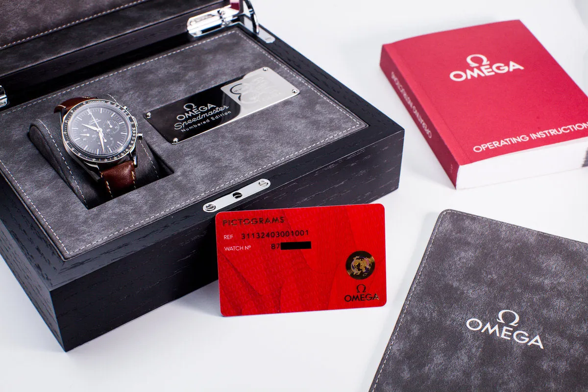 2015 Omega Speedmaster 311.32.40.30.01.001 Ltd 50th Anniversary ‘Straight Lug’ with Box   Papers