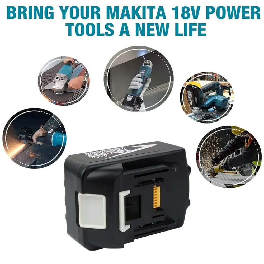 4 Pack For 18V 5.0Ah Makita BL1850B Battery Replacement & 4-Port 18V Li-Ion Charger DC18SF For 14.4V-18V Battery