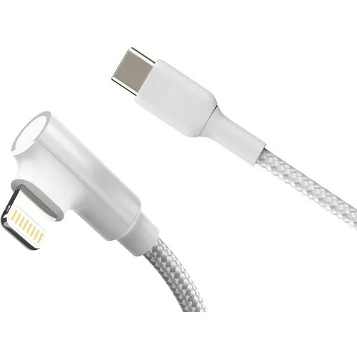 4XEM's USB-C to Lightning Right Angled 6 FT Charging Cable (White) - MFi Certified 4XLIGHTNING6RAW