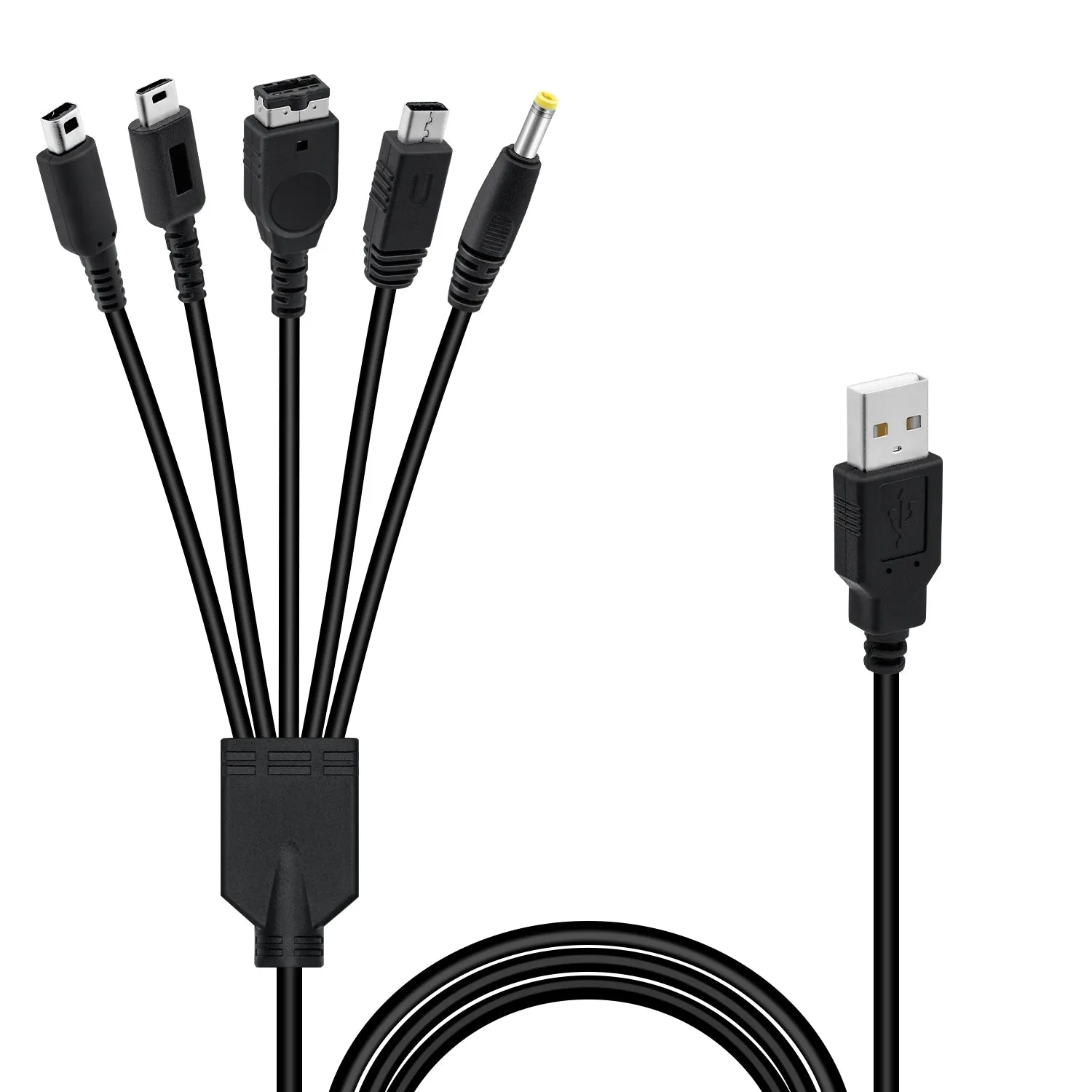 5 In 1 Data Transfer & Charging Cable for Nintendo DS Lite/NDS/New 3DS XL/New 3DS/3DS XL/3DS/2DS/DSi XL/Wii U/GBA SP/PSP 1000/2000/3000