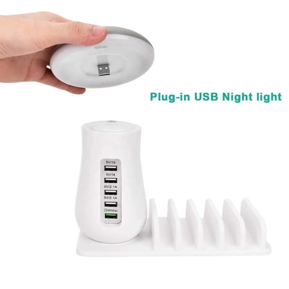 5 Port Quick Charger with Night Lamp