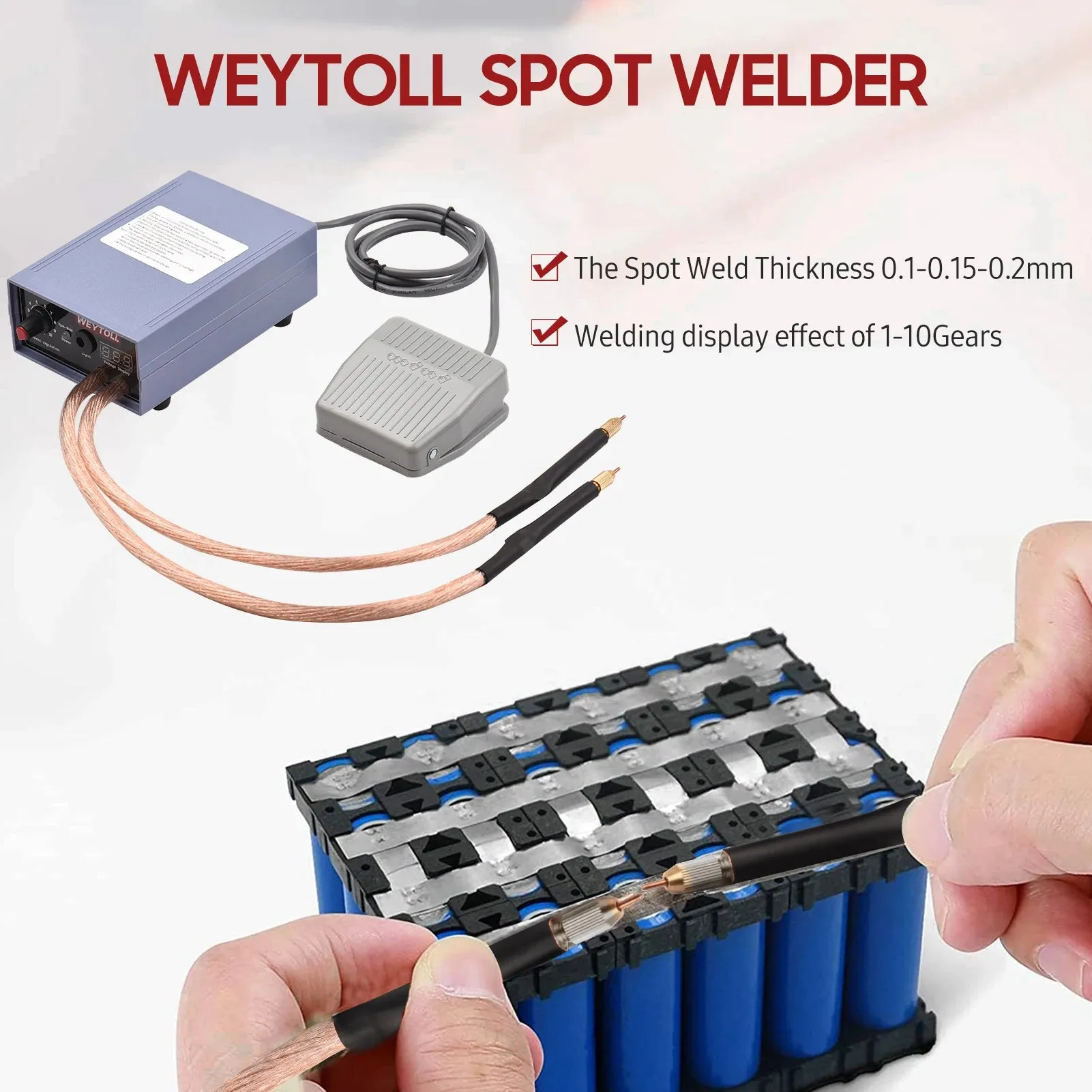 5000W Handheld Spot-welding Machine DIY Battery Welding Machine Current Adjustable Utility Automatic Welding for 18650 Battery