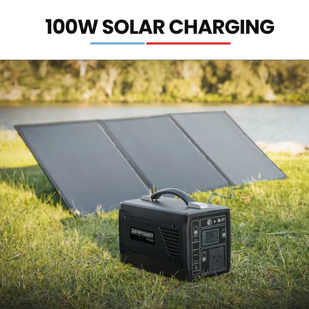 600W 300W Portable Power Station, 100W Solar Panels Genpower