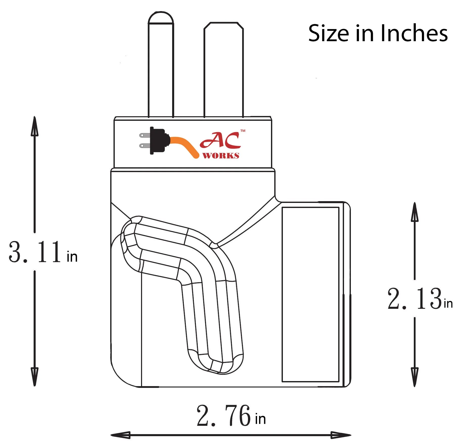 AC WORKS® [AD6501030] Welder 6-50P Plug to 10-30R 3-Prong 30A 3-Prong Dryer Adapter