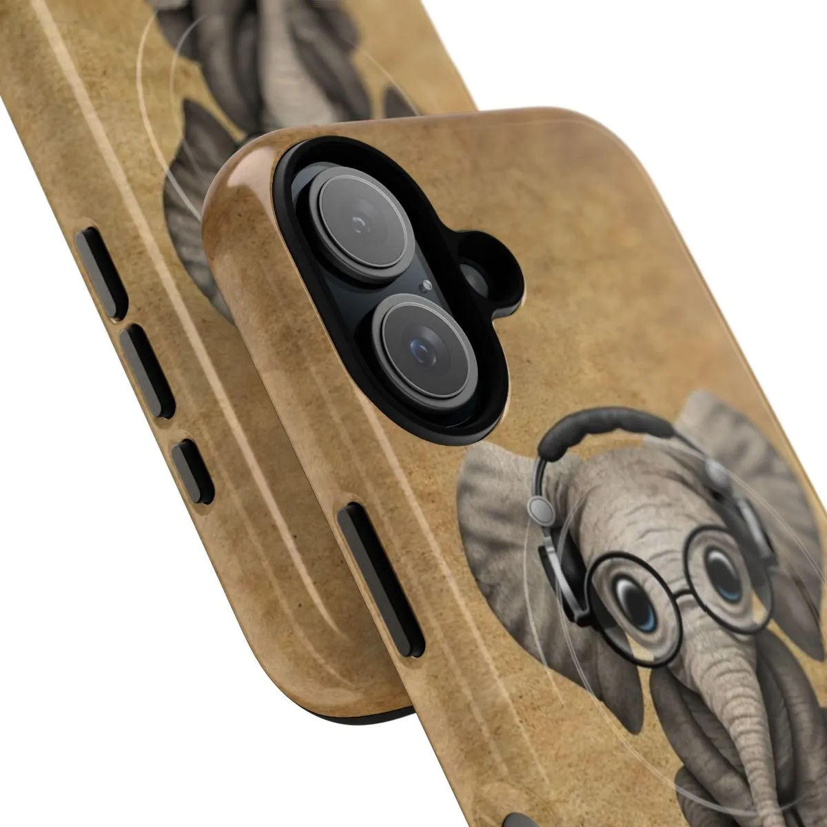 Adorable Baby Elephant DJ with Headphones and Glasses Phone Case