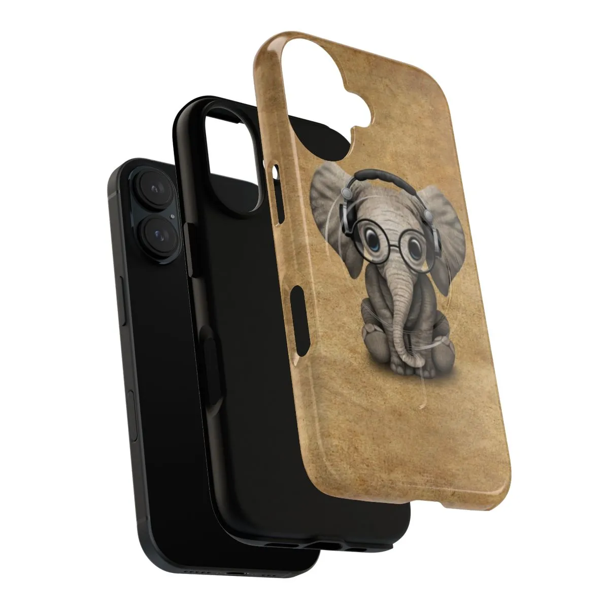 Adorable Baby Elephant DJ with Headphones and Glasses Phone Case