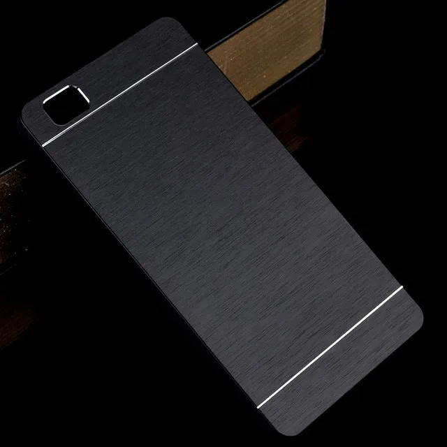 Aluminum Case For Huawei P8 Lite Case Luxury Metal Brush PC Hard Case For Fundas Huawei P8 lite Cover Accessories Phone Cases