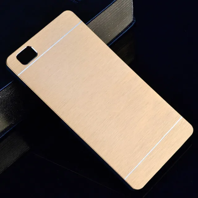 Aluminum Case For Huawei P8 Lite Case Luxury Metal Brush PC Hard Case For Fundas Huawei P8 lite Cover Accessories Phone Cases