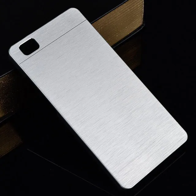 Aluminum Case For Huawei P8 Lite Case Luxury Metal Brush PC Hard Case For Fundas Huawei P8 lite Cover Accessories Phone Cases