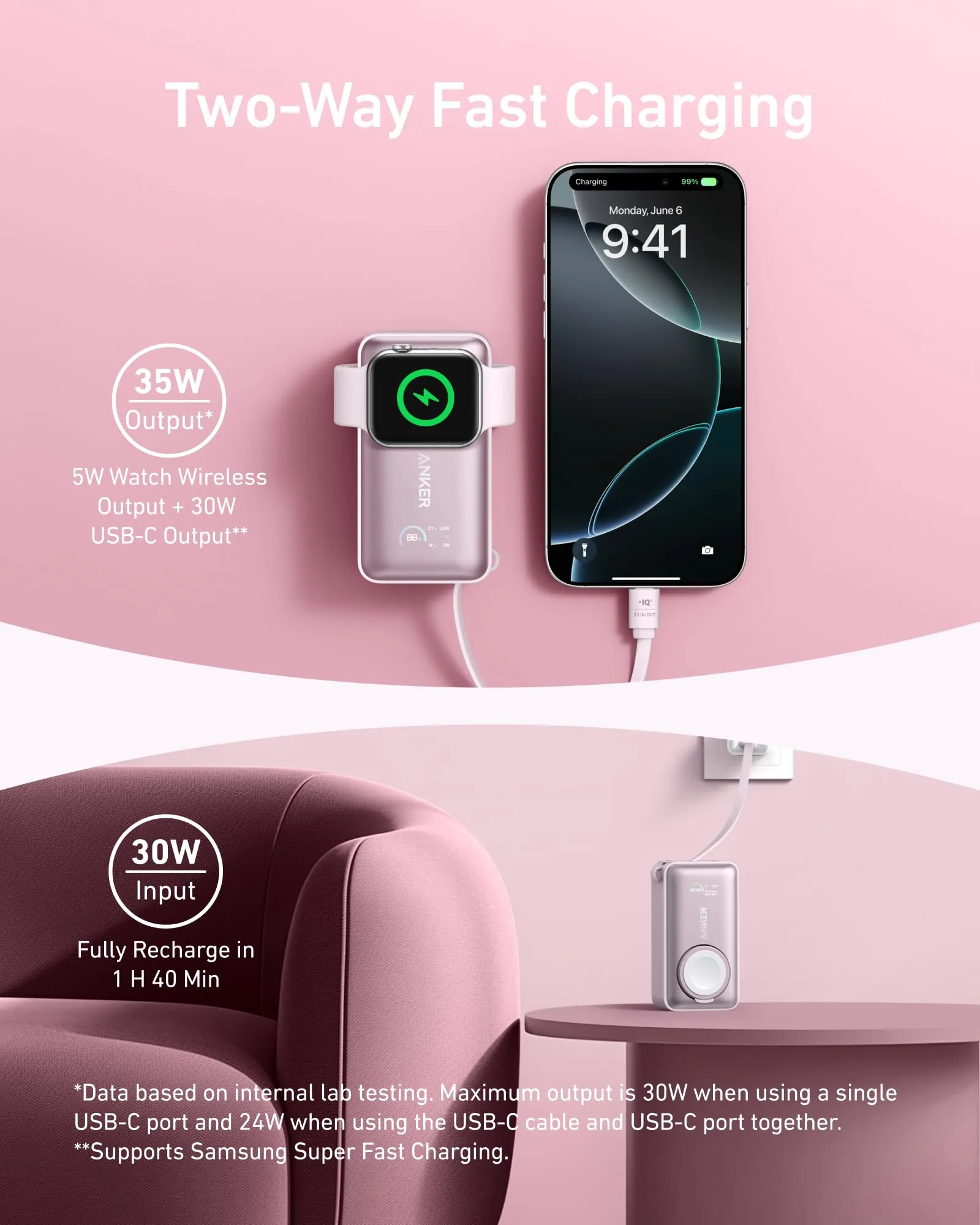 Anker MagGo Power Bank (10K, 35W, For Apple Watch)