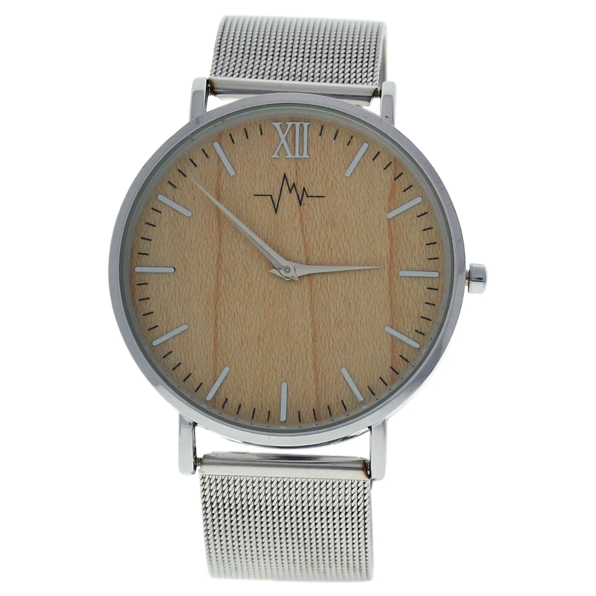 AO-193 Hygge - Silver/Wood Stainless Steel Mesh Bracelet Watch by Andreas Osten for Women - 1 Pc Watch