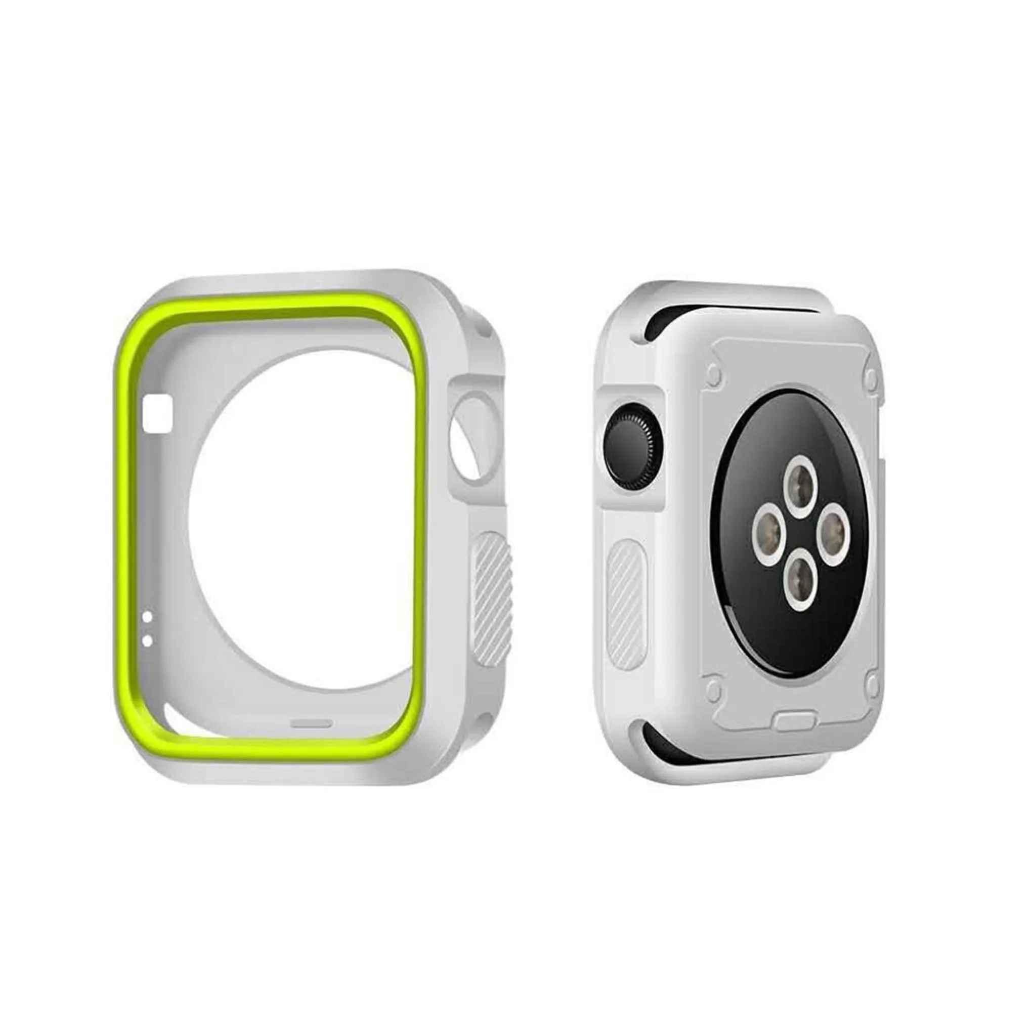 Apple Watch 42mm double color soft silicone case - White   Green