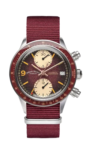 Armand Nicolet Men's Watch VS1 Chronograph 38mm Burgundy A510AXAA-XS-BN19500AABX