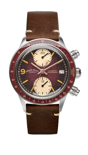 Armand Nicolet Men's Watch VS1 Chronograph 38mm Burgundy A510AXAA-XS-BP19500MAC