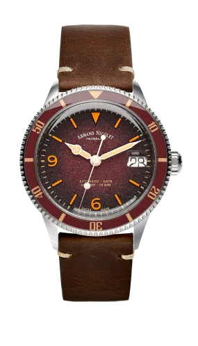 Armand Nicolet Men's Watch VS1 Date 38mm Burgundy Brown A500AXAA-XS-BP19500MAC