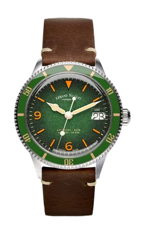 Armand Nicolet Men's Watch VS1 Date 38mm Green Brown A500AVAA-VS-BP19500MAC