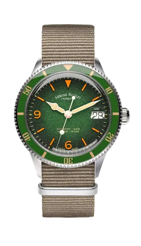 Armand Nicolet Men's Watch VS1 Date 38mm Green Grey A500AVAA-VS-BN19500AAGG