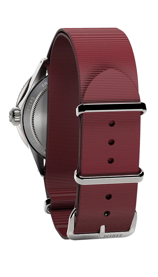 Armand Nicolet Men's Watch VS1 Date 38mm Silver Burgundy A500AXAA-AS-BN19500AABX