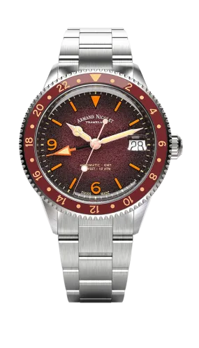 Armand Nicolet Men's Watch VS1 GMT 38mm Burgundy A506AXAA-XS-BMA500A