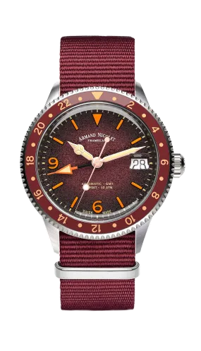 Armand Nicolet Men's Watch VS1 GMT 38mm Burgundy A506AXAA-XS-BN19500AABX