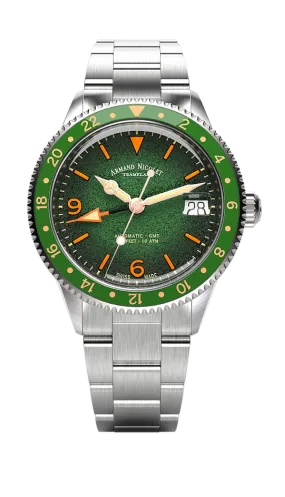 Armand Nicolet Men's Watch VS1 GMT 38mm Green A506AVAA-VS-BMA500A