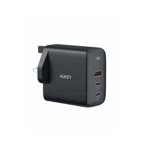 AUKEY 3-Port Wall Charger with GaN - 90W / USB-C / USB-A - Black