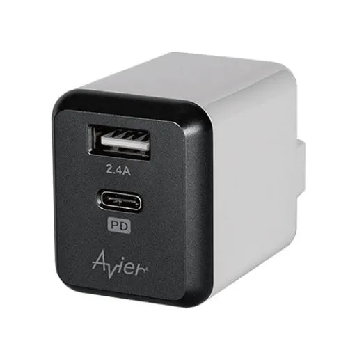 Avier  COLOR MIX PD3.0 2.4A USB 電源供應器 (30W USB-C / USB-A) - Space Grey - Brand New