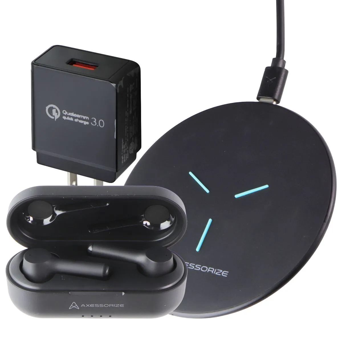 Axessorize Wireless Essential Bundle w/True Wireless Earbuds   Wireless Charger