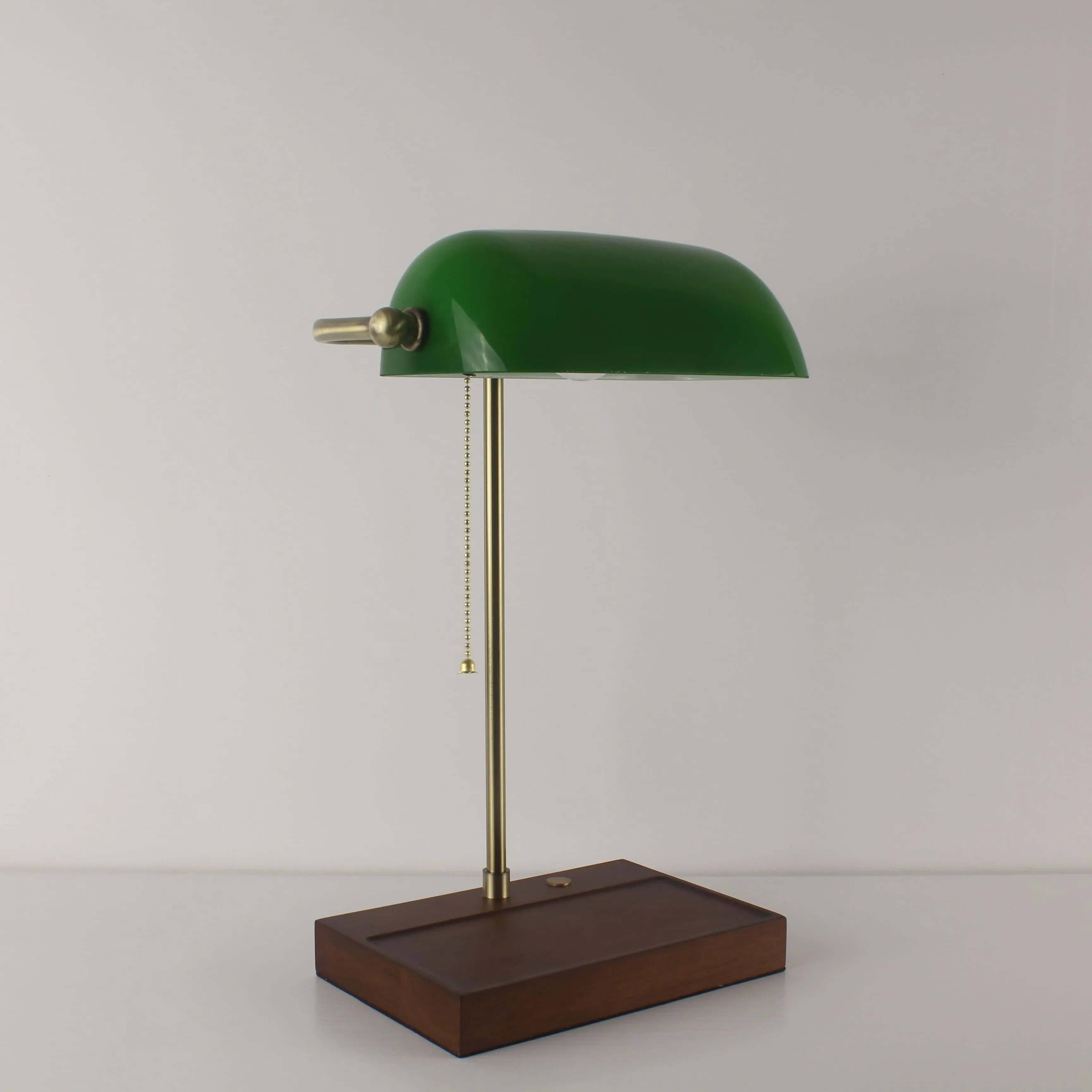 Battery Operated Green Lawyer Lamp - Recharge Green Office Desk Lamp