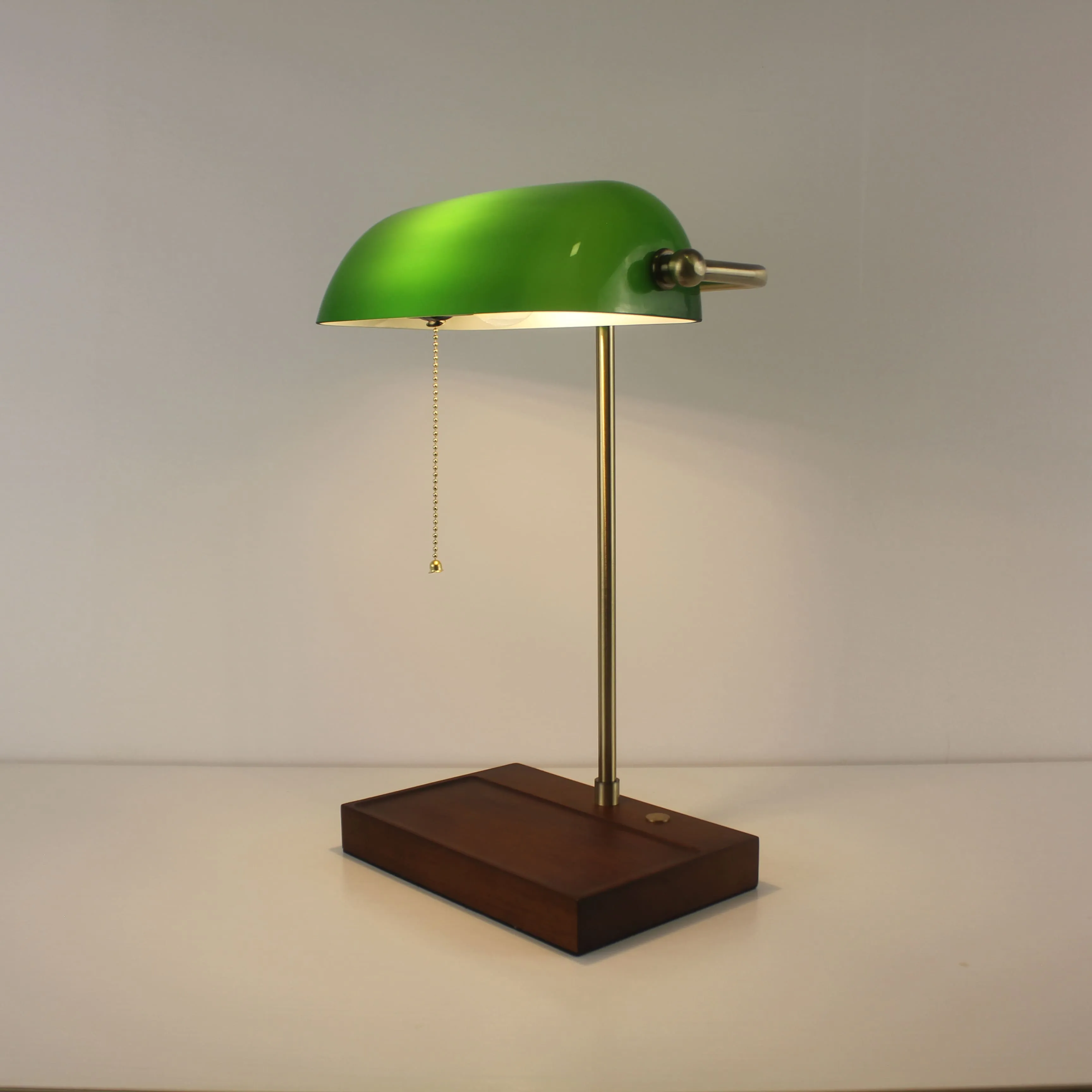 Battery Operated Green Lawyer Lamp - Recharge Green Office Desk Lamp