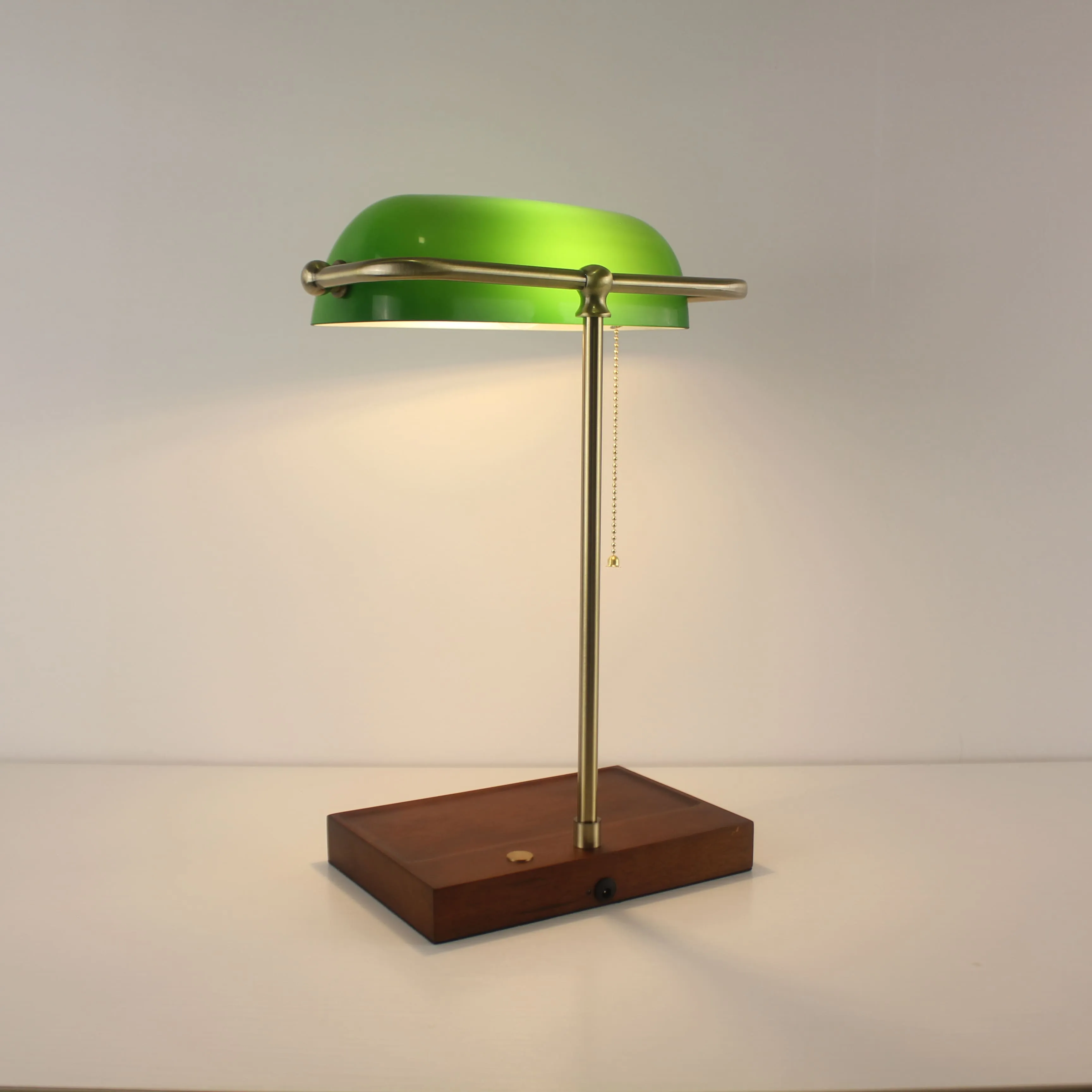 Battery Operated Green Lawyer Lamp - Recharge Green Office Desk Lamp