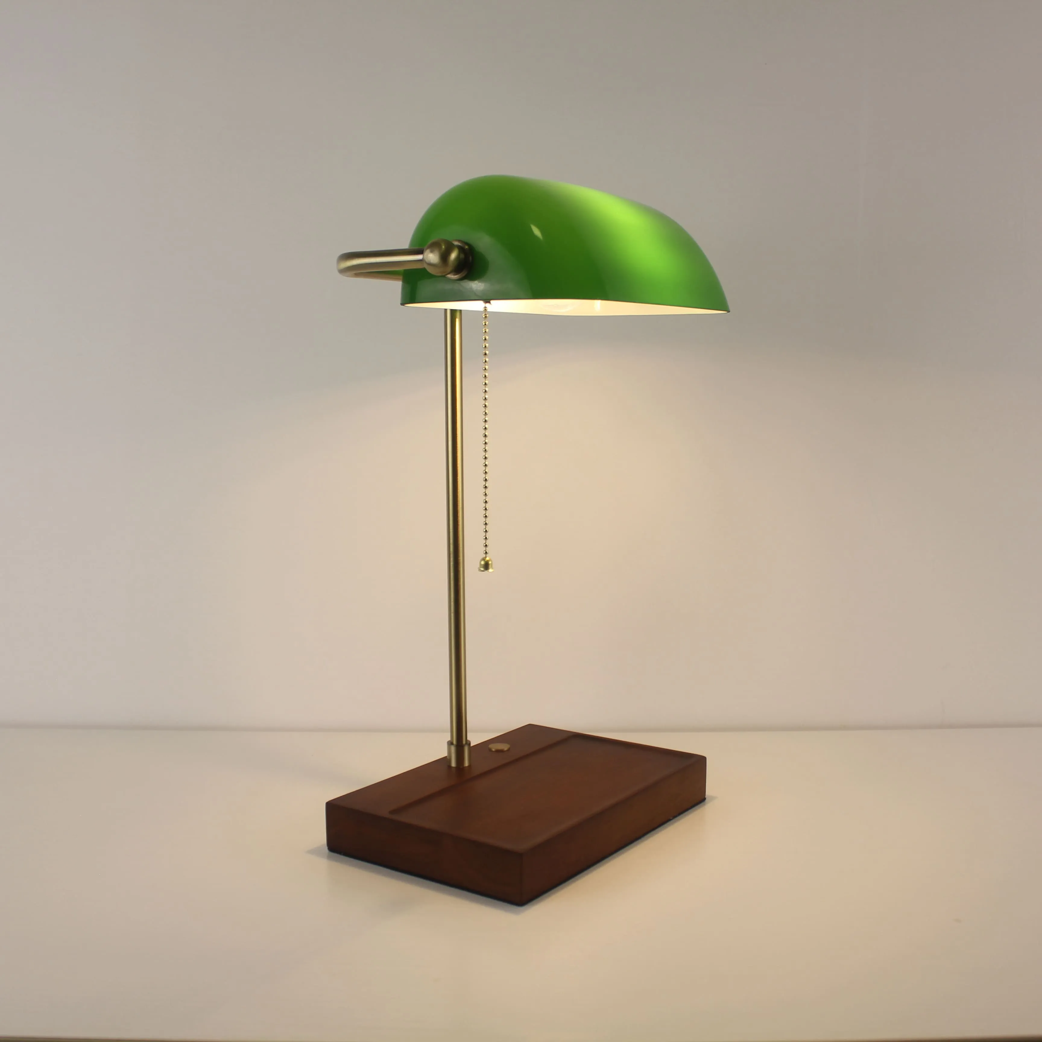 Battery Operated Green Lawyer Lamp - Recharge Green Office Desk Lamp