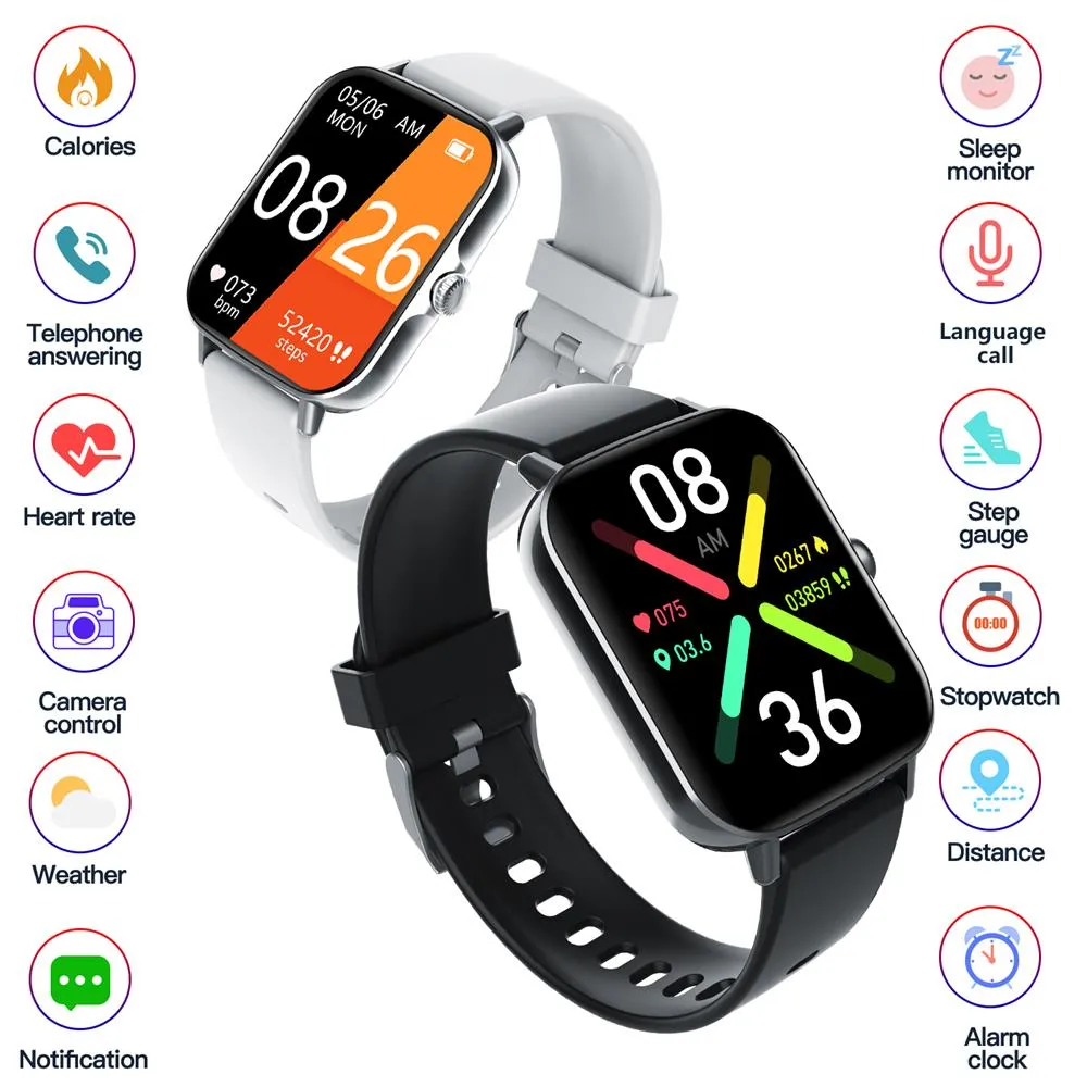 Bearscome BCF107 Blood Pressure Heart Rate Blood oxygen Blood Sugar Sleep Monitoring Bluetooth Call Waterproof Smartwatch