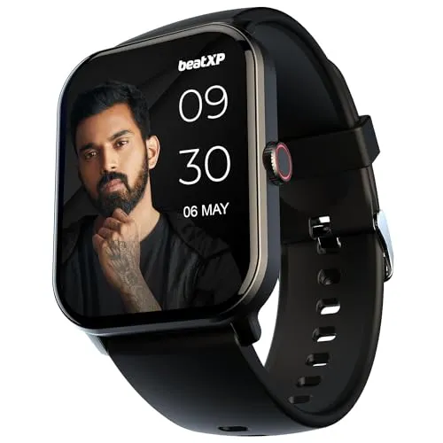 beatXP Marv Neo 1.85” (4.6 cm) Display, Bluetooth Calling Smart Watch, Smart AI Voice Assistant, 100  Sports Modes, Heart & SpO2 Monitoring, IP68, Fast Charging (Free Size, Modern, Black)