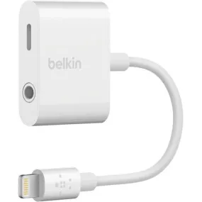 Belkin 3.5mm Audio   Charge RockStar, Lightning/Mini-phone Audio/Power/Data Transfer Cable for Headphone, Speaker, Microphone, Remote Control, Audio Device, iPhone, White