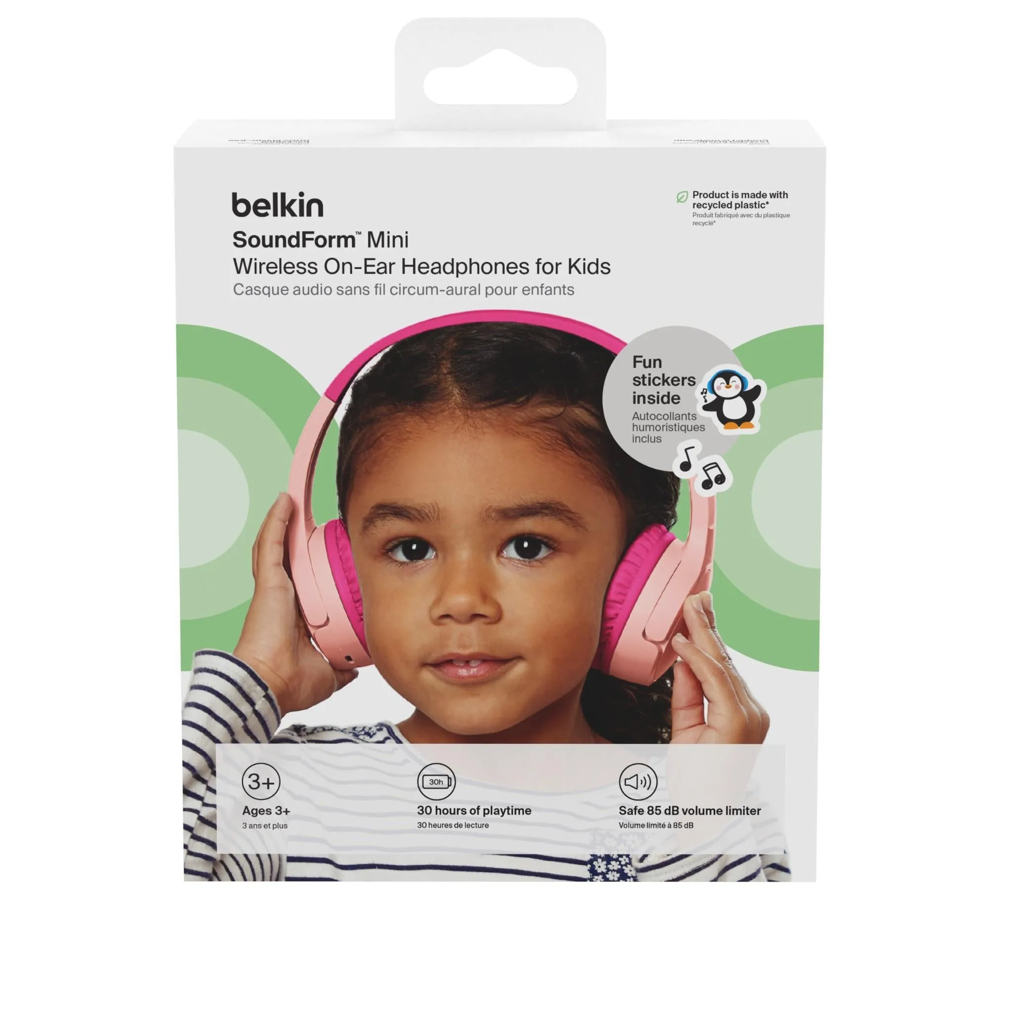 Belkin SoundForm Mini 2 Wireless On-Ear Kids Headphones (Pink)