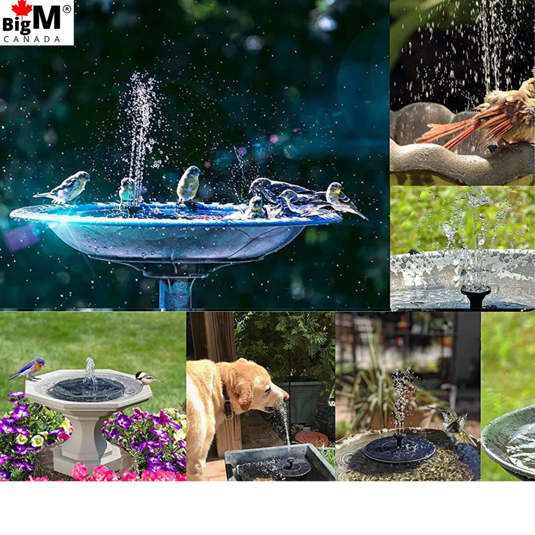 BigM Solar Floating Fountain for Bird Baths Ponds Garden Decorations