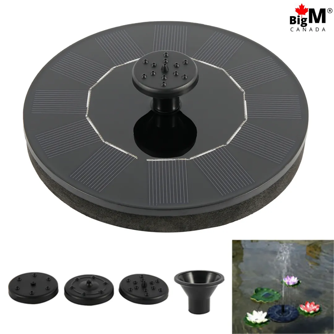 BigM Solar Floating Fountain for Bird Baths Ponds Garden Decorations