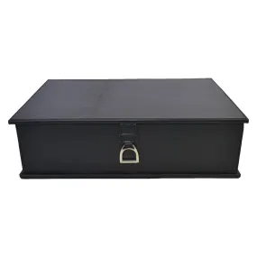 Black Leather Document Box with Stirrup